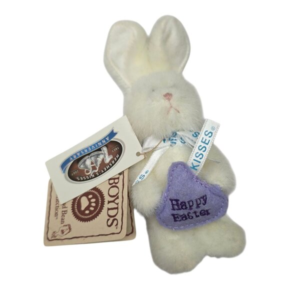 Boyds Bears Hershey Mini Easter Kisses Bunny Head Bean Plush Ornament 4" - Picture 1 of 8